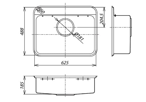 Bản vẽ kỹ thuật của bồn rửa GX - K FS