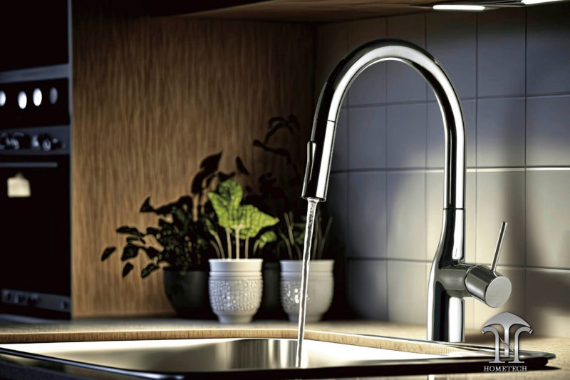 Vòi rửa chén nóng lạnh cao cấp có rút dây KM6061EC - Hometech - Hình ảnh 9