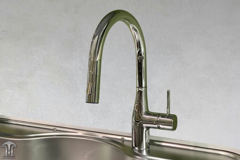 Vòi rửa chén nóng lạnh cao cấp có rút dây KM6061EC - Hometech - Hình ảnh 2