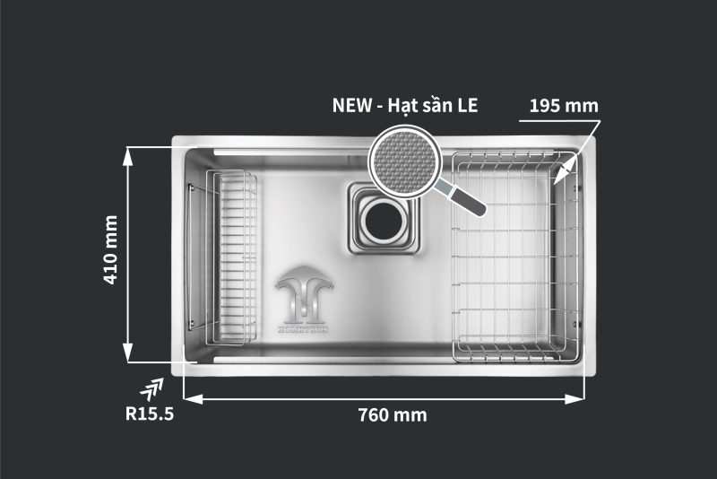 Chậu 1 hộc Shigeru NEW JS15- LE JSM K 2F FS
