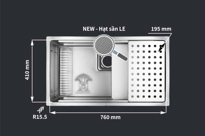 Chậu 1 hộc NEW JS15- LE JSM K 3F FS